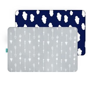 Reversible Blue and Gray Cloud Patterned Mat